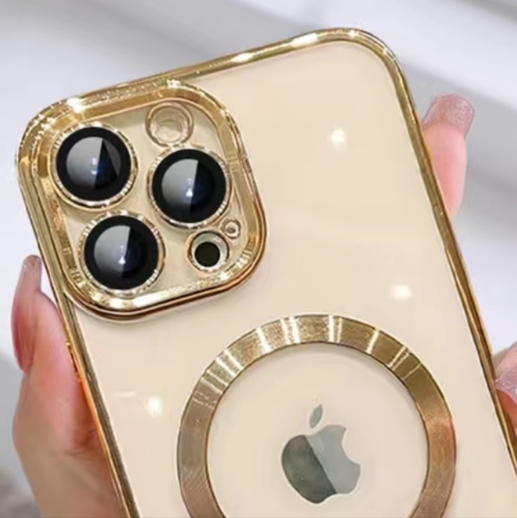 New Electroplated glitter magnet suction Ring Apple IPhone 15 ProMax  Phone cas - Picture 5 of 5